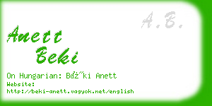 anett beki business card